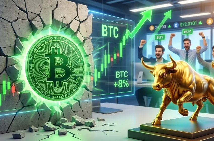  Bitcoin Price Jumps 8%, Breakout Hopes Reignite Across Crypto Markets