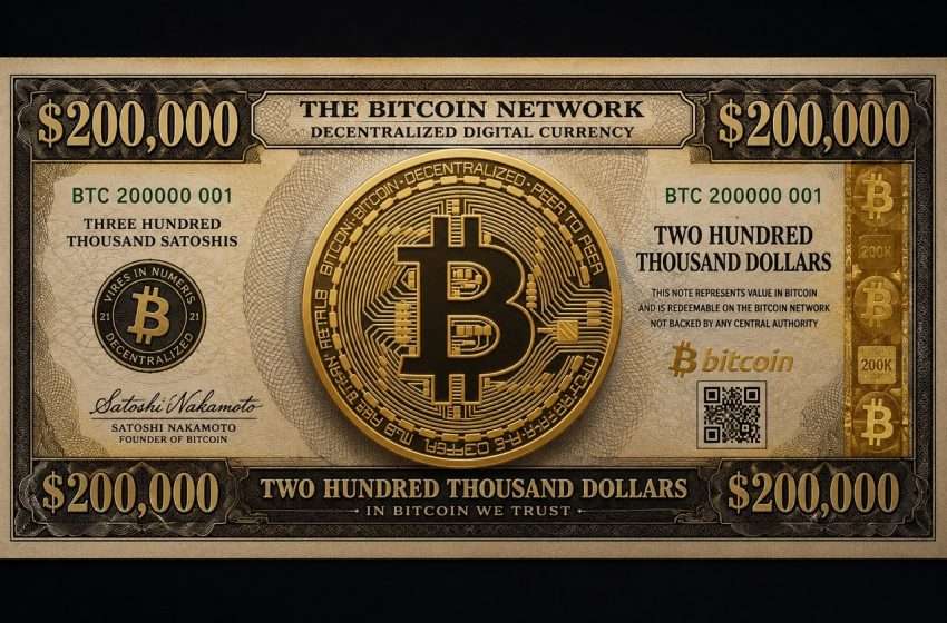  Crypto Analyst Gives Timeframe For When The Bitcoin Price Will Hit $200,000